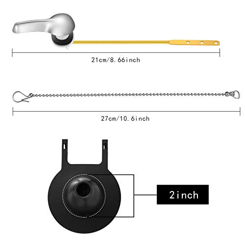 Honoson 4 Pcs 2 Inch Universal Toilet Flush Handle Replacement Kit, Black - color: Black