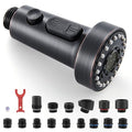J-HVA Pull Down Kitchen Faucet Sprayer Head Replacement, Oil Rubbed Bronze | 3 Function, 15 adapters, Pull Out Sink Sprayer Replacement Nozzle Part, Kitchen Faucet Head Hose Spray Tap Spout - color: Oil Rubbed Bronze