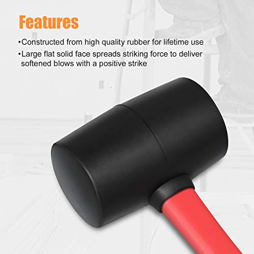 Fiberglass Handle Rubber Mallet Hammer Set without Damage,2 Packs