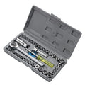 40-Piece 3/8-Inch Ratchet Socket Wrench Set with Storage Case, Includes 1/4-Inch & 3/8-Inch Drive SAE and Metric Sockets, Spinner Handle and Extension Bar for Auto Repair and Home Maintenance