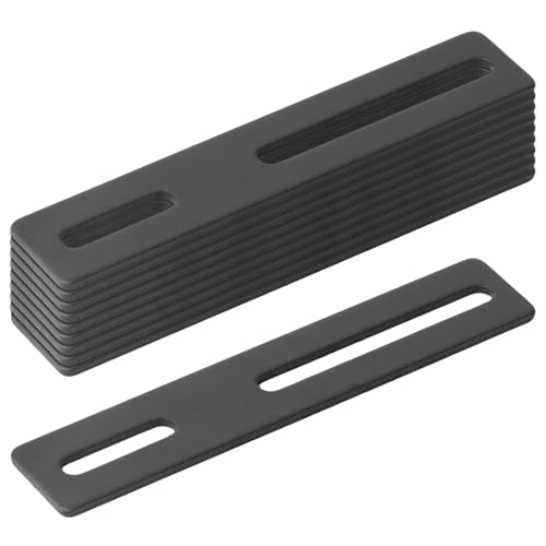 10 PCS Black Slotted Mending Plate, Flat Metal Bracket, 6" x 1-3/16" - size: 6" x 1-3/16"