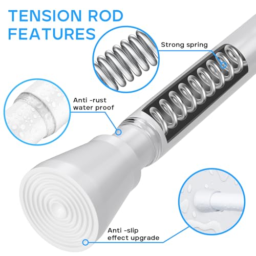 2 Pack White Tension Curtain Rod for Windows 28 to 48 Inch - color: White 2 Pack, size: 28-48"