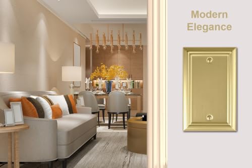 OKAWYC Single Blank Light Switch Cover Adler Metal Wall Plate, 4-Pack Brushed Brass 1 Gang, for Light Switch Cover Outlet Cover Decorative Wallplate, Durable - size: 1 Blank