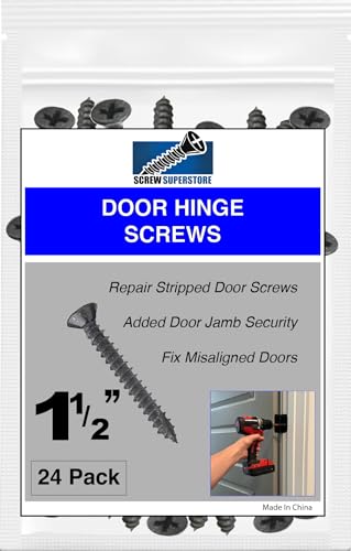 Oil Rubbed Bronze Wood Screws 9 X 1-1/2 Inch – Steel Door Hinge Screws - Door Security Screws - 24 Pack