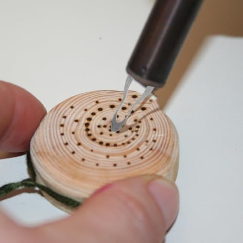 PLAFOPE Pyrography Tips 2 Pcs Wood Burning Nibs Replacement for Detailed Engraving Shading and Drawing Fast Heat up Electric Soldering Tips for Wood Burning Machine