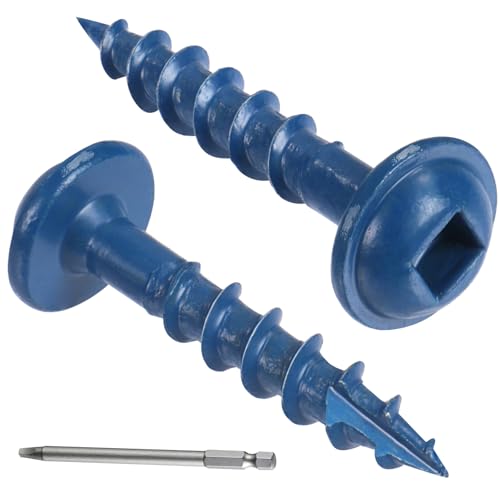 VGBUY Pocket Hole Screws 1 Inch, 160Pcs Pocket Screws #8 x 1, Blue Coated Wood Screws for Exterior, Coarse Thread Square Drive, Self-Tapping Tip - size: #8 x 1 inch