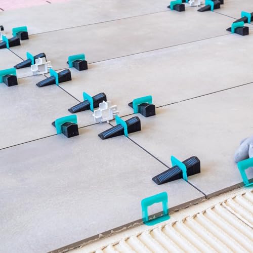 Peygran Tile Leveling System Clip 3 mm 1/8’’ (500-pack) DIY Tiles Leveler Spacers, Tile Leveling System for Professional Ceramic Tile and Stone Installation (3mm 1/8" Pack of 500) - size: 3 mm (1/8")