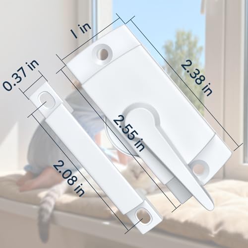 Sliding Window Sash Locks White ZUONAI 2 Pack Cam Sash Locks for Double Hung Window Latch Lock Security Vinyl Window Sash Lock and Keeper Replacement for Vertical and Horizontal Sliding Windows - color: White