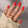 Glamnetic Press On Nails - Short Almond, Glazed Fake Nails 30 Pc Full Kit - color: 3X - Red Flag