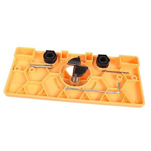 35mm Concealed Hinge Jig Boring Hole Drill,Guide Cutter Bit Set Door Boring Hole Template and Bit for Cabinet Door Installation for Tool Carpenter.(Yellow)