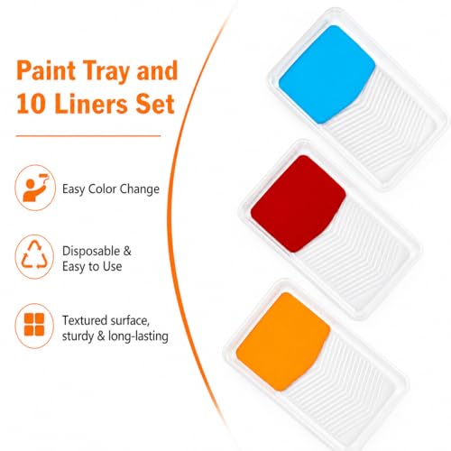 Mister Rui Paint Tray with Liners 9 Inch 11 Pieces Tray Set
