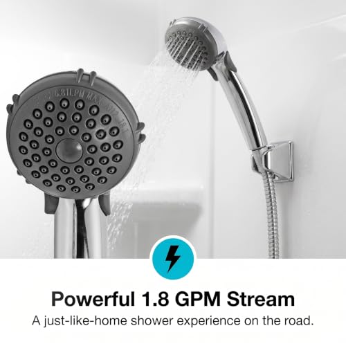 Dura Faucet DF-SA400K-CP RV Handheld Shower Head Hose Kit (Chrome) - color: Chrome Polished, size: Full Kit