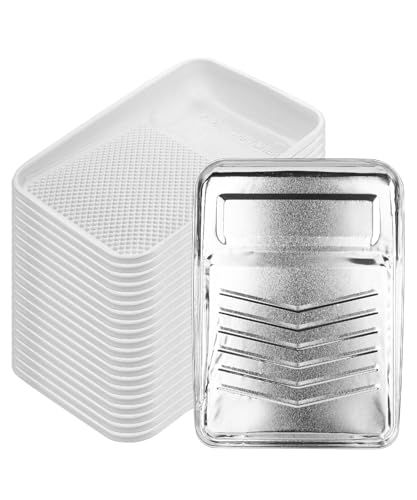 Bates 9 Inch Paint Tray Liners - 21 pcs, One Metal Tray with 20 Plastic Liners - size: 9 Inch, 21 pcs