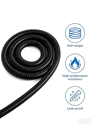59 Inch Shower Hose Replacement, Stainless Steel, Matte Black - color: Matte Black