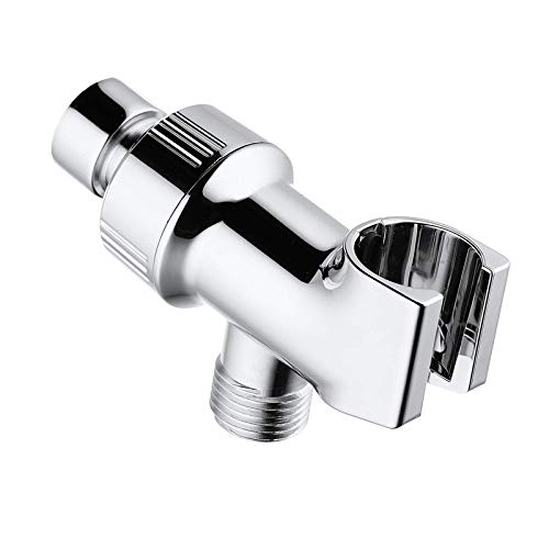Universal Shower Head Holder for Hand Held Showerheads, Adjustable Shower Arm Mount Bracket with Brass Pivot Ball, Shower Head Connector - Chrome - color: Chrome