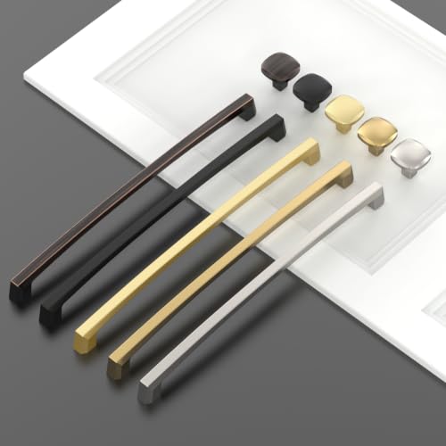 Asidrama 10 Pack 10 inch Brushed Antique Brass Kitchen Cabinet Handles - color: Antique Brass, size: 10" Hole Center(254mm)