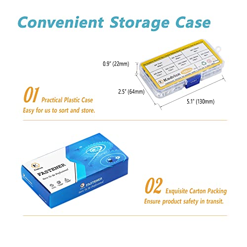 KADRICK 180PCS M5 Screw Kit,Hex Socket Button Head M5 Bolts 8mm-30mm - size: SS M5 180Pcs 10-30mm