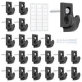 21 Pack Wire Shelf Clips Kit with Screws, Heavy Duty Closet Shelf Support Brackets,Expansion Tubes & Adhesive Pads – Wall Mounted Clips for ClosetMaid, Rubbermaid Wire Shelving (Black) - color: Black
