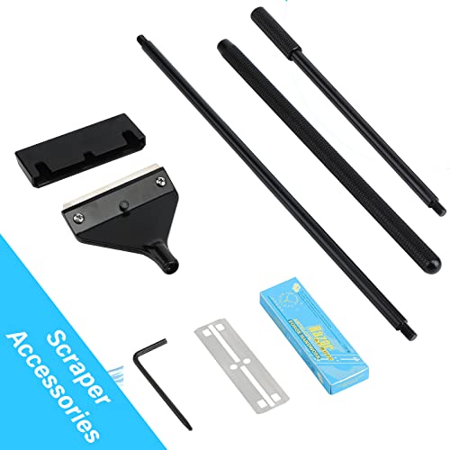 Vimvins Algae Scraper for Glass Aquarium, Long Handle Fish Tank Algae Scraper with 10 Blades, Essential Aquarium Cleaning Tool. - size: 25.6 Inch