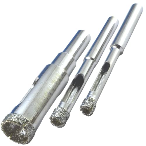 Diamond Tile Drill Bit Kit - Glass & Porcelain Set, 5 Pack: 3/16", "1/4", "1/2" Diamond Drill Bits for Ceramic, Porcelain, Granite & Bottles - size: 5pc Mixed Drill Kit