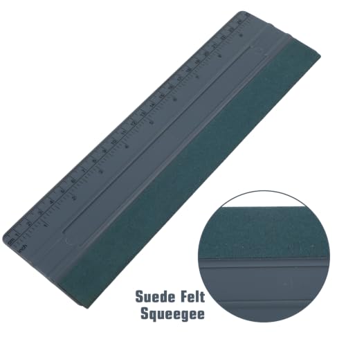 Wallpaper Smoothing Tool, Professional Vinyl Squeegee with Ruler | Felt Squeegee for Vinyl Decals Sticker Paper Wallpaper Window Film Tools (Gray, 10inch) - size: 10in Gray