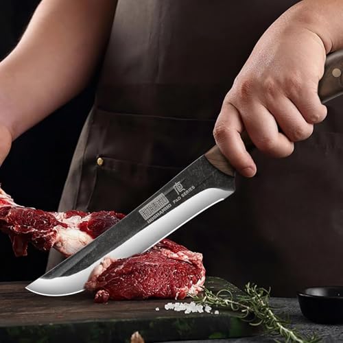 HOSHANHO Butcher Knife Set 3PCS, Sharp Fillet & Utility & Paring Knife Set | Hand Forged Kitchen Knife Set, Upgraded High Carbon Stainless Steel Meat Cutting for Home, Outdoor, Gift for Men - size: 6.7"