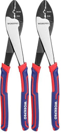WORKPRO 9.5" Wire Cutter/Crimper, Wire Crimping/Cutting Tool for 10-22 AWG Terminals and Connectors, Designed for Insulated and Non-Insulated Connections (Pack of 2) - size: 9.5 inches (Pack of 2)