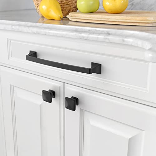 Amerdeco 10 Pack Matte Black Cabinet Pulls 7 Inch(178mm) Hole Center Cabinet Hardware Kitchen Cabinet Handles for Bathroom Drawer Pulls Dresser Pulls ZH0002 - color: Matte Black, size: 7" hole center