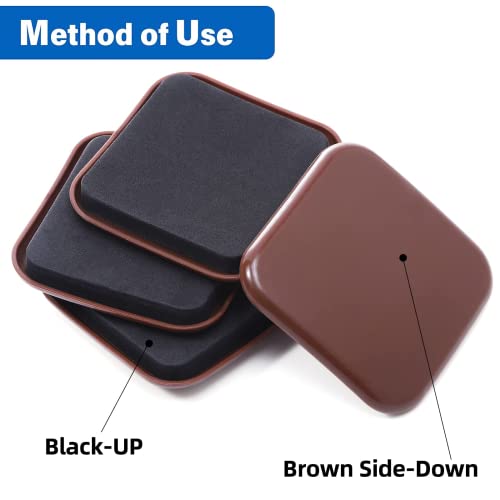 Furniture Sliders, 16pcs 3.5" Square Furniture Moving Carpet Sliders - size: 3.5inch 16pcs