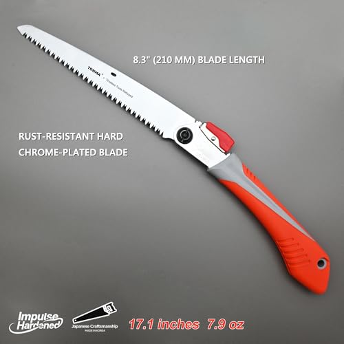 TONMA 8" Folding Hand Saw, Made in Korea, Medium Teeth, TDE-903 - size: 8 inches (210mm)