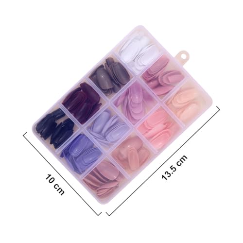 288 Pcs Press On Nails Short Coffin Fake Nails Press Ons Set Solid Color False Nails Full Cover Acrylic Glue on Nails Reusable Glossy Artificial Nail Kit for Women Girls Manicure 12 Color - color: A006