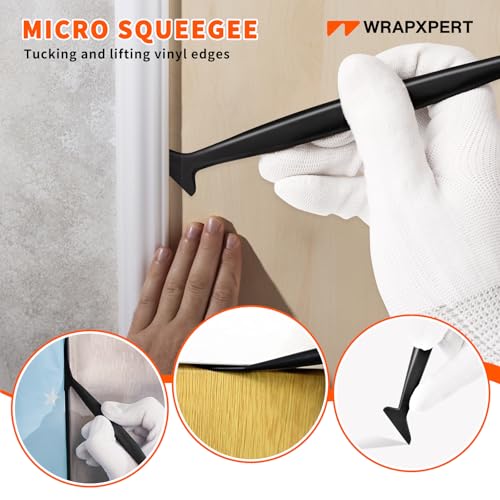 WRAPXPERT Wallpaper Tools, Smoothing Tools for Peel and Stick Wallpaper Applying, DIY Tool Kit for Contact Paper, Vinyl Backsplash, with Smoothing Squeegee, Felt Scraper, Edge Tool, Craft Knife - color: 01 Basic Kit