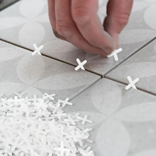 500 Pcs 3 mm (1/8 Inch) Plastic Tile Spacers for Stone and Ceramic Tile - color: 3mm 1/8 Inch White