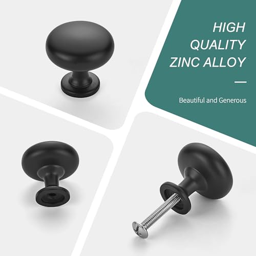 AVICCI 10 Pack Cabinet Knobs Mattle Black Modern Drawer Pulls for Kitchen Cabinet Batheroom Drawer Dresser Furniture Handware Cabinet Pulls - color: Mattle Black, size: Knob-10Pcs