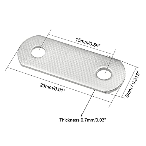 uxcell Repair Plate, 23mmx8mm, Flat Fixing Mending Corner Brace Bracket Connector, Pack of 50 - size: 23mm x 8mm