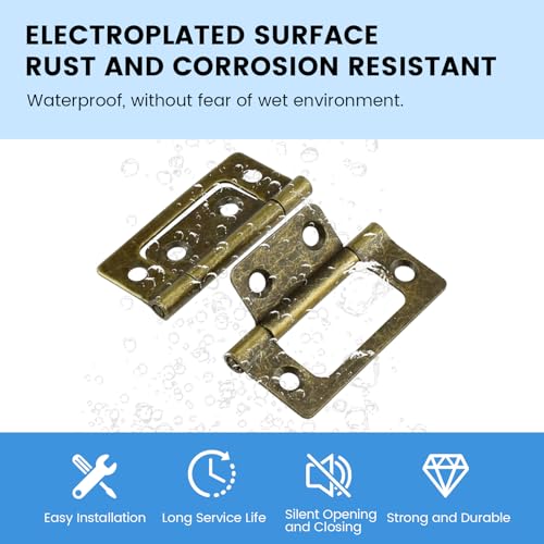 SDTC Tech 4-Pack Non-Mortise Door Hinges Bifold Butt Cabinet Hinges Bronze - color: Bronze
