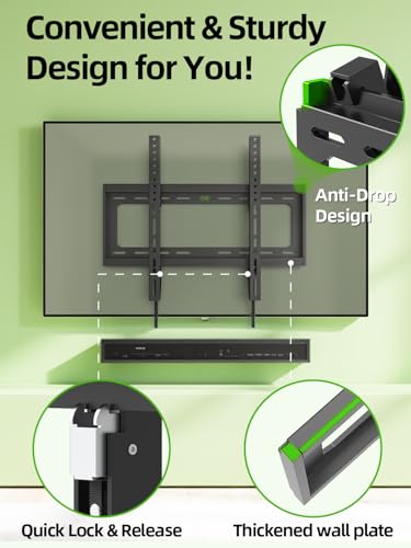 USX MOUNT Low Profile Tilt TV Wall Mount for 26-60 Inch TVs up to 99lbs - size: 26-60 inch