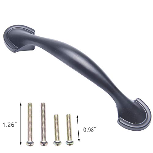 30 Pack 3 Inch (76mm) Hole Center Cabinet Handles Matte Black Cabinet Pulls, Kitchen Cabinet Handles Stainless Steel Black Kitchen Handles for Cabinets and Drawers