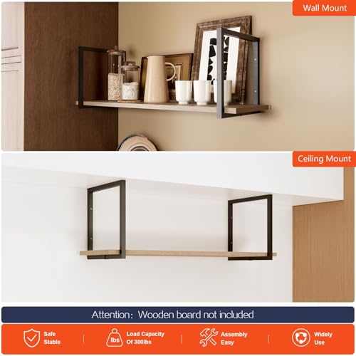 1-Tier Square Shelf Bracket,Wall & Ceiling Mount, 2 Pack - size: 1 Tier Bracket-2 Pack