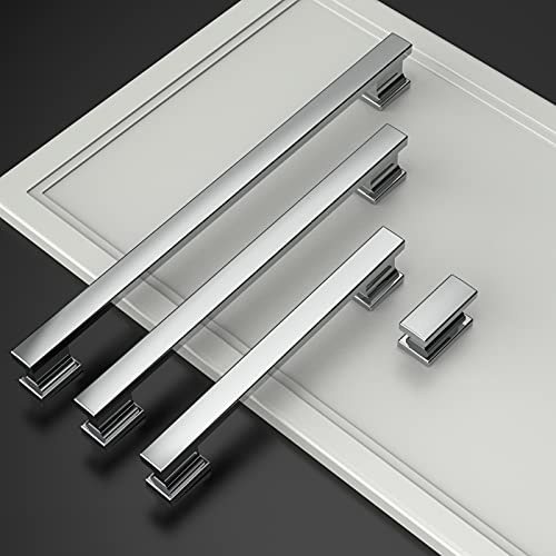 Asidrama 6 Pack 5 Inch(128mm) Polished Chrome Kitchen Cabinet Handles, Cabinet Pulls Kitchen Cabinet Hardware for Cupboard Drawer Pulls - color: Polished Chrome, size: 5" Hole Center, style: 6 Pack