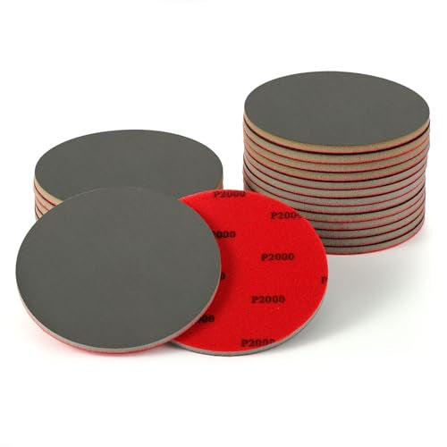 MAXMAN Foam Sanding Pads12pcs, 6" Sanding Sponge Set, 2000Grit for Auto | Bowling Sanding Pads, Reusable Wet Dry Sandpaper Block, for Random Orbital Sander, Wood, Metal, Drywall & Curved Surfaces - size: 6 inch, style: 2000 Grit