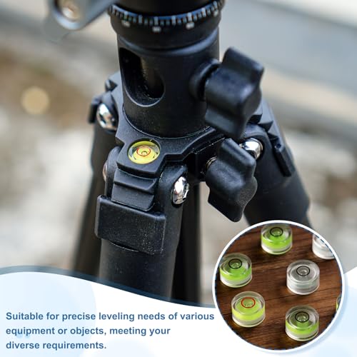 HARFINGTON 20pcs Circular Bubble Spirit Level 15x8mm Mini Round Bubble Spirit Level Little Measuring Layout Tools for TV Industrial Carpentry Picture Frame, Green/Black - color: Green/Black, size: 15x8mm