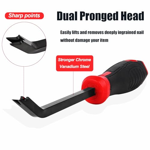 Heavy Duty Upholstery Staple Remover Puller Tool, Black Red - color: Black Red