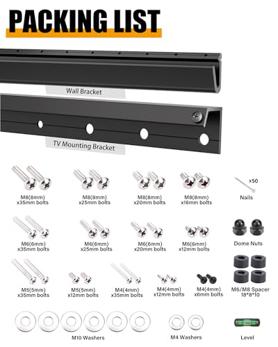 HYPIGO Studless TV Wall Mount for Most 32–75 Inch TVs, Holds up to 150 lbs - size: 32-75 Inch