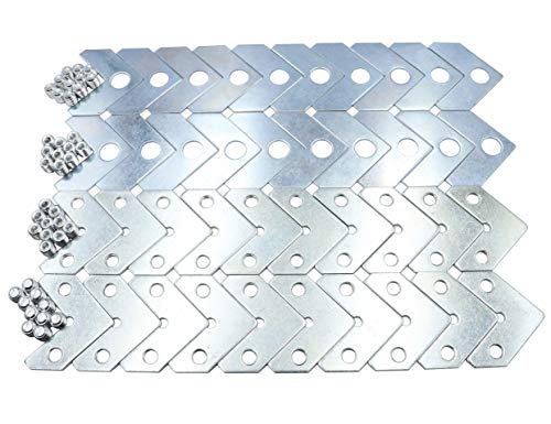LBY 40pcs Picture Frame L Shape Angle Bracket Flat Plate Fastener, Metal Picture Frame Hardware Corner Gasket, Corner Brace Joint Bracket Fastener, Joints Support Bracket, Silver