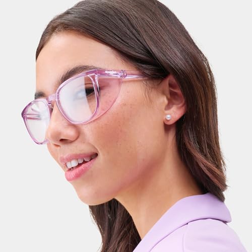 Stoggles Square Z87.1 Certified Polycarbonate Safety Glasses, Anti-Fog - color: Lilac, size: Medium
