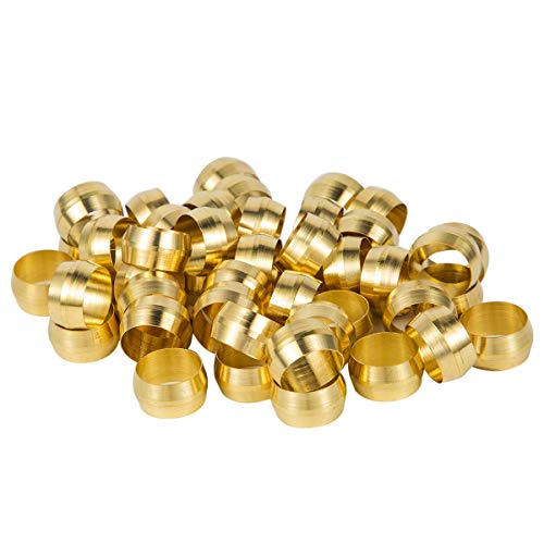 Compression Fittings Assortment kit-6 Sizes(1/8"3/16" 1/4" 5/16" 3/8" 1/2") Brass Compression Sleeves Ferrules & Insert,used to connect lines for air,water,fuel,oil and inert gases - size: 230 pcs, 1/8", 3/16", 1/4", 5/16", 3/8", 1/2"