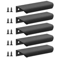 Malimali 5 Pack 4.72" Black Edge Finger Pulls for Cabinets, Drawer Pulls - color: Matte Black, size: 120mm/4.72" (5Pcs)