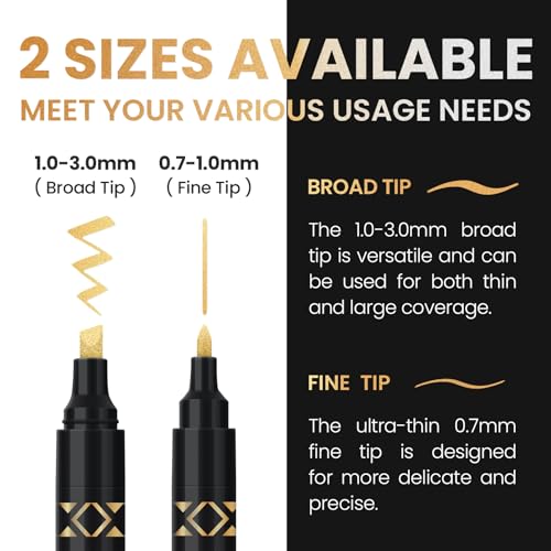 BIGTHUMB 6Pcs Liquid Chrome Paint Markers, Dual Tips Gloss Mirror Marker, Oil-based Permanent Chrome Maker, Reflective Metallic Pen Markers for Repairing, Model Painting DIY Art Projects - style: 6PCS Silver, Gold, Bronze
