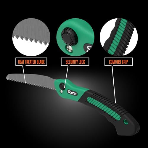 Scotts 2-Piece Pruning Tool Set – Includes 8 in. Bypass Pruning Shears for Live Plants and Soft Stems, and 7.5 in. Folding Saw for Cutting Thick Branches - style: Bypass Pruner & Folding Saw Set